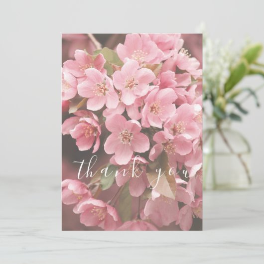 Whimsical Simple Script Roze Flat Bedankt Card (Staand voorkant)