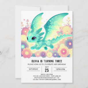 Whimsical Sjabloon Dragon Verjaardag Kaart
