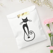 Whimsical Skinny Black Cat Bedankzakje (Gezegeld)