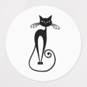 Whimsical Skinny Black Cat Labels (Design 2)