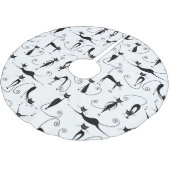 Whimsical Skinny Black Cat Patroon Kerstboom Rok (Gekanteld)
