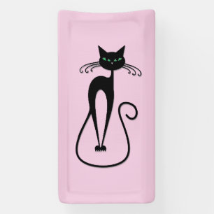 Whimsical Skinny Black Cat Roze Spandoek