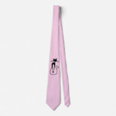 Whimsical Skinny Black Cat Roze Stropdas (Voorkant)