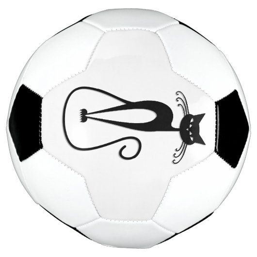 Whimsical Skinny Black Cat Voetbal (Gedraaid)