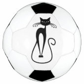 Whimsical Skinny Black Cat Voetbal (Voorkant)
