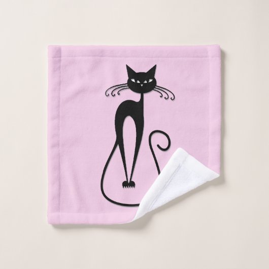 Whimsical Skinny Chat noir rose (Gant de toilette)