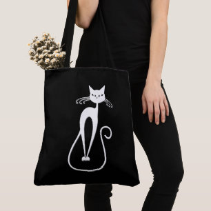 Whimsical Skinny Sac fourre-tout de chat blanc