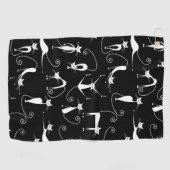 Whimsical Skinny wit kattenpatroon Golfhanddoek (Horizontaal)