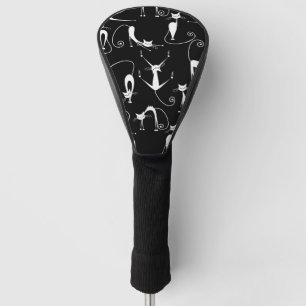 Whimsical Skinny wit kattenpatroon Golfheadcover