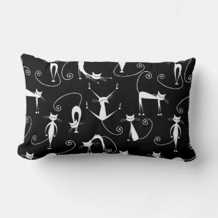 Whimsical Skinny wit kattenpatroon Kussen