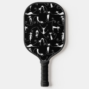 Whimsical Skinny wit kattenpatroon Pickleball Paddle