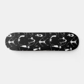 Whimsical Skinny wit kattenpatroon Skateboard (Horizontaal)
