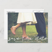 Whimsical Sla de datum Typografie Foto Aankondigingskaart (Voorkant / Achterkant)