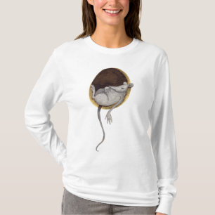 Whimsical Sleeping Mouse Waterverf Illustratie T-shirt