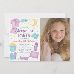 Whimsical Sleepover Party verjaardagsuitnodiging Kaart