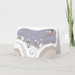 Whimsical Sleigh Photo Wenskaart Feestdagen Kaart