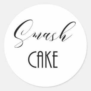 Whimsical "Smash Cake" Ronde Sticker