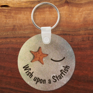 Whimsical Smile and Wink Starfish Beach Sleutelhanger