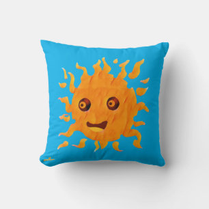 Whimsical Smiling Sun Kussen