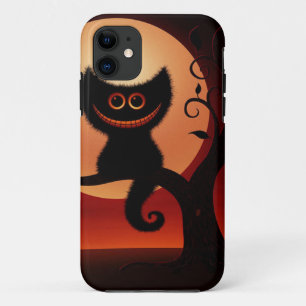 Whimsical Smilting Black Cat iPhone 11 Hoesje