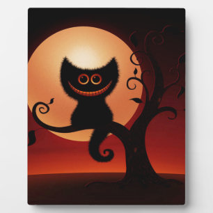 Whimsical Smilting Black Cat Fotoplaat