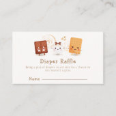 Whimsical S'more Fun Luier Raffle Baby shower Informatiekaartje (Voorkant)