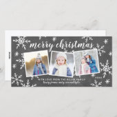 Whimsical Snapshot Merry Kerstfeestdag Foto Feestdagenkaart (Voorkant / Achterkant)