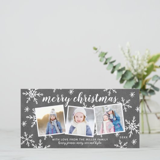 Whimsical Snapshot Merry Kerstfeestdag Foto Feestdagenkaart (Staand voorkant)