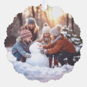 Whimsical sneeuwvlok punt rand rood ornament kaart (Achterkant)