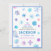 Whimsical Sneeuwvlokken Winter Kids Verjaardagsfee Kaart (Voorkant)