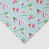 Whimsical Snow Globes in Aqua Blue Pattern Tissuepapier (Detail)