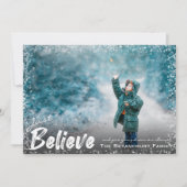 Whimsical Snow Lijst Geloof de Kerstfoto Feestdagenkaart (Voorkant)
