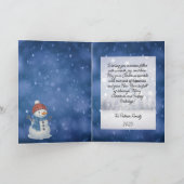 Whimsical Snow Man Vrolijk kerstfeest Feestdagen Kaart (Binnen)