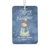 Whimsical Snow Man Vrolijk kerstfeest Luchtverfrisser (Achterkant)
