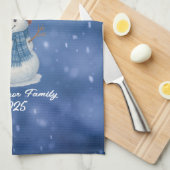 Whimsical Snow Man Vrolijk kerstfeest Theedoek (Quarter Fold)