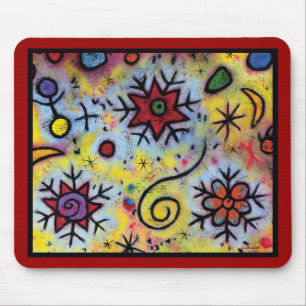 Whimsical Snowflake Mousepad - 9,25 x 7,75 inch Muismat