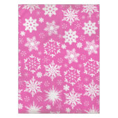 Whimsical Snowflakes op PinkTablecloth Tafelkleed (Voorkant)