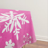 Whimsical Snowflakes op PinkTablecloth Tafelkleed (Voorbeeld)