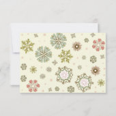 Whimsical Snowflakes Weddenschap RSVP Kaartje (Achterkant)