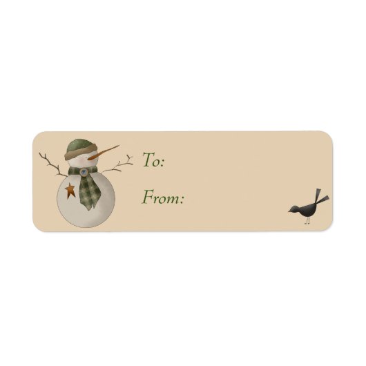 Whimsical Snowman Gift Labels (Voorkant)