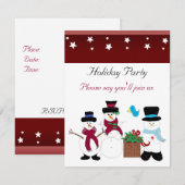 Whimsical Snowman Holiday Party Kaart (Voorkant / Achterkant)