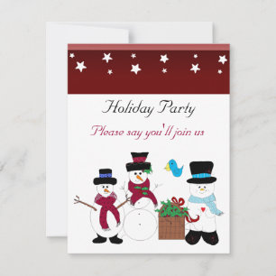Whimsical Snowman Holiday Party Kaart