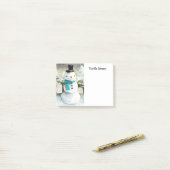 Whimsical Snowman in Winter Kerstmis Scene Post-it® Notes (Op bureau)