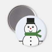 Whimsical Snowman Kerstmagneet Magneet (Voorkant / Achterkant)