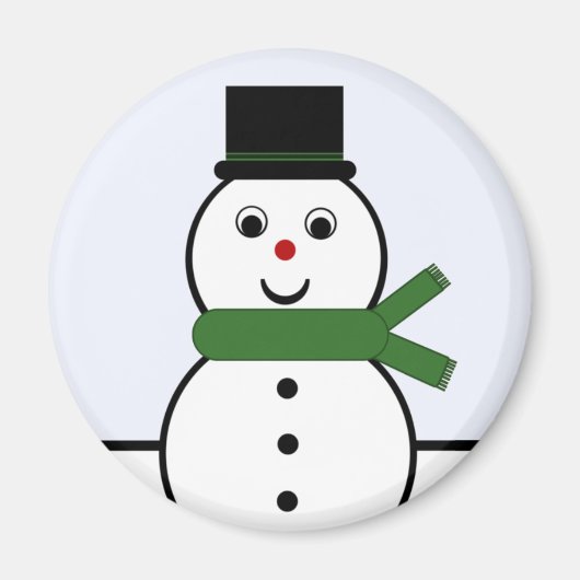 Whimsical Snowman Kerstmagneet Magneet (Voorkant)