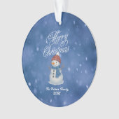 Whimsical Snowman Merry Kerstmis Ornament (voorkant)