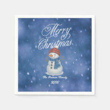 Whimsical Snowman Merry Kerstmis
