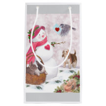 Whimsical Snowman met dieren Vrede
