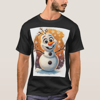 Whimsical Snowman Sticker | Feestelijke wintervaka T-shirt