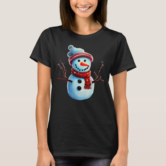 Whimsical Snowman T-shirt (Voorkant)